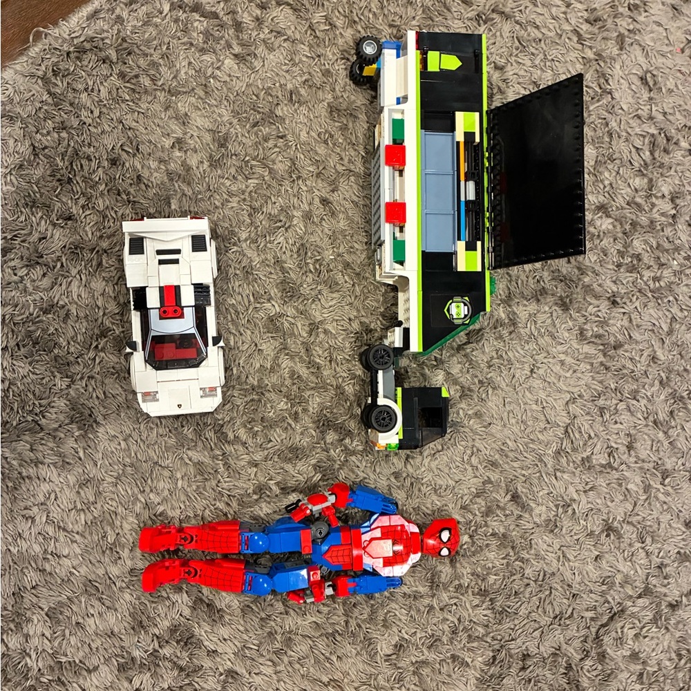 LEGO set- spider-man, gamer van, and car Lego creators